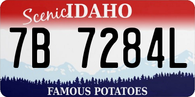 ID license plate 7B7284L