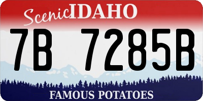 ID license plate 7B7285B