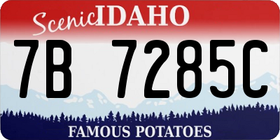ID license plate 7B7285C