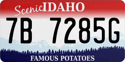 ID license plate 7B7285G