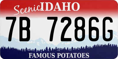 ID license plate 7B7286G