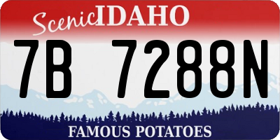 ID license plate 7B7288N