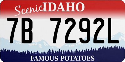 ID license plate 7B7292L