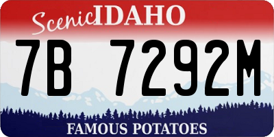 ID license plate 7B7292M
