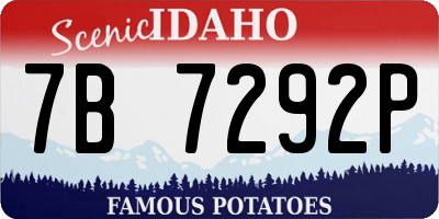 ID license plate 7B7292P