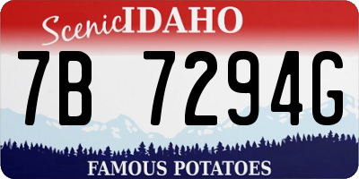 ID license plate 7B7294G