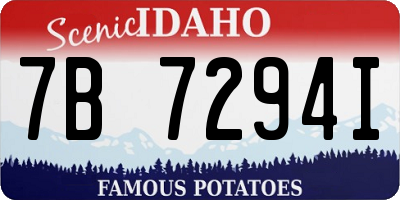 ID license plate 7B7294I
