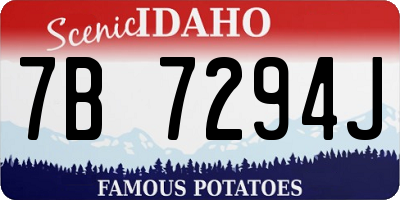 ID license plate 7B7294J