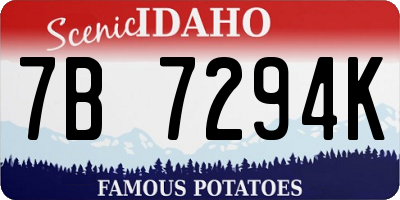 ID license plate 7B7294K