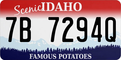 ID license plate 7B7294Q