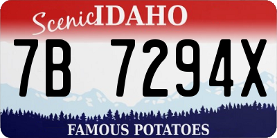 ID license plate 7B7294X