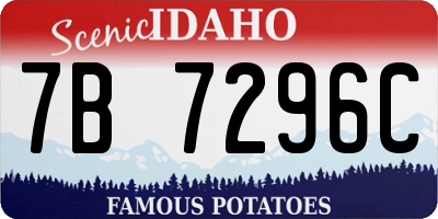 ID license plate 7B7296C