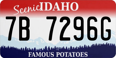 ID license plate 7B7296G