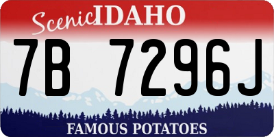 ID license plate 7B7296J
