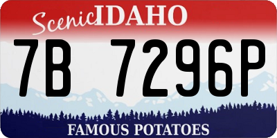 ID license plate 7B7296P