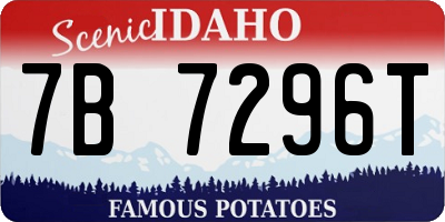 ID license plate 7B7296T