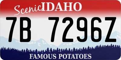 ID license plate 7B7296Z