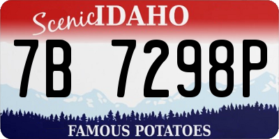 ID license plate 7B7298P
