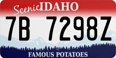 ID license plate 7B7298Z