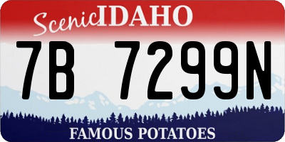 ID license plate 7B7299N