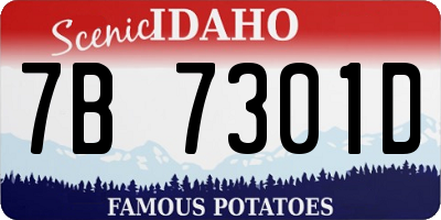 ID license plate 7B7301D