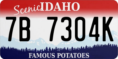 ID license plate 7B7304K