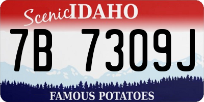 ID license plate 7B7309J