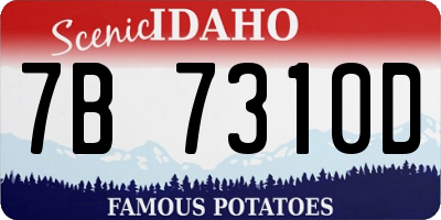 ID license plate 7B7310D