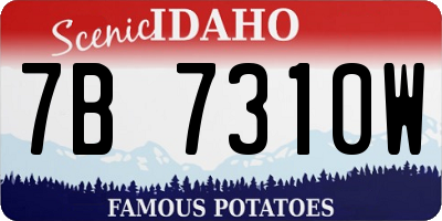ID license plate 7B7310W