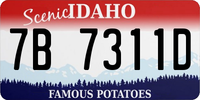 ID license plate 7B7311D