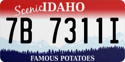 ID license plate 7B7311I