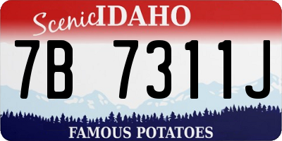 ID license plate 7B7311J