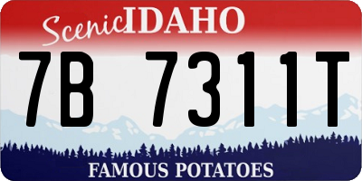 ID license plate 7B7311T