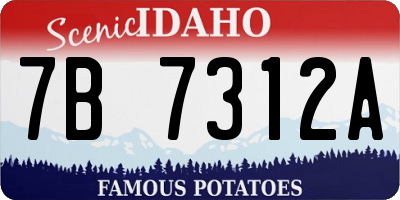 ID license plate 7B7312A