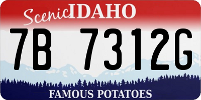 ID license plate 7B7312G