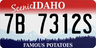 ID license plate 7B7312S