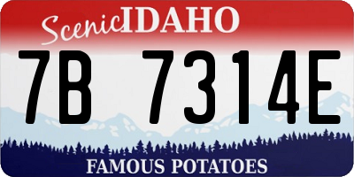 ID license plate 7B7314E