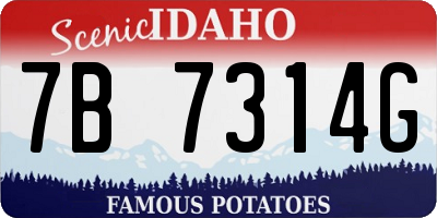 ID license plate 7B7314G