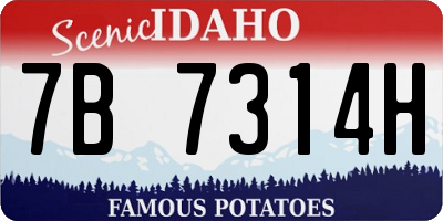 ID license plate 7B7314H