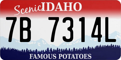 ID license plate 7B7314L