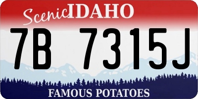 ID license plate 7B7315J