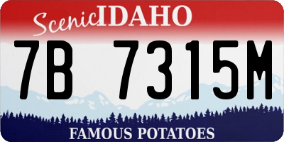 ID license plate 7B7315M
