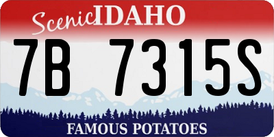 ID license plate 7B7315S