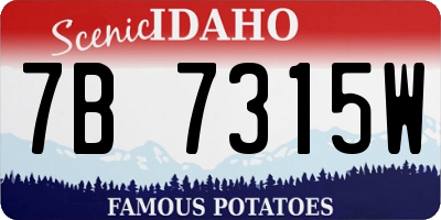 ID license plate 7B7315W