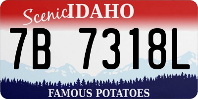 ID license plate 7B7318L