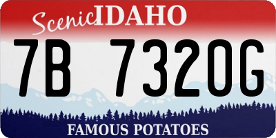 ID license plate 7B7320G