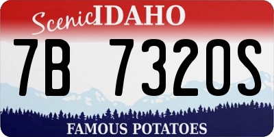 ID license plate 7B7320S