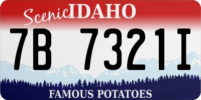 ID license plate 7B7321I