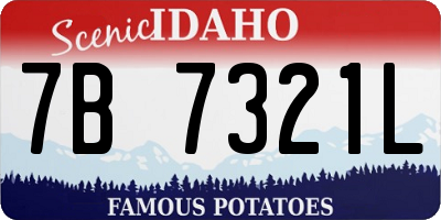 ID license plate 7B7321L