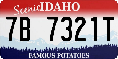ID license plate 7B7321T
